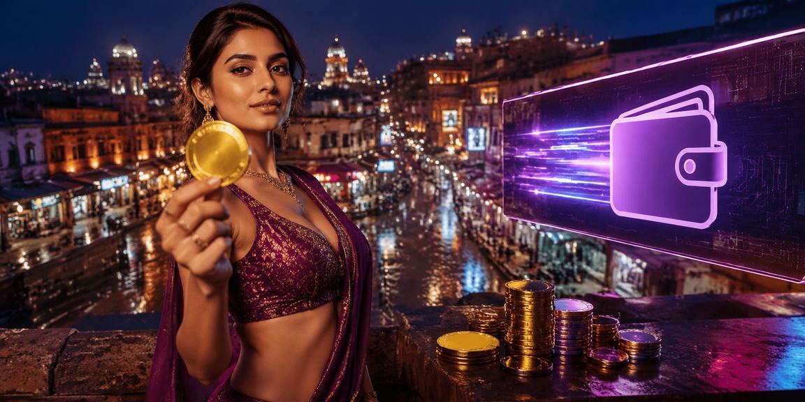 Mobile user playing slots on illuminated smartphone in India